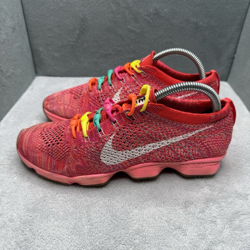 Nike Flyknit Zoom Agility 698616-601 Pink Red Multicolor Women's Size 9